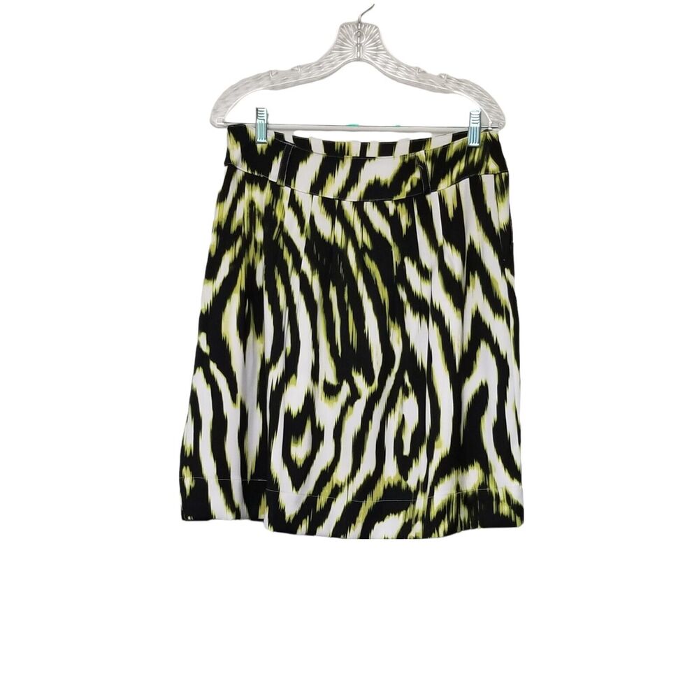 Worthington Women's Multicolor Green white & Black Pleated Skirt Size 6